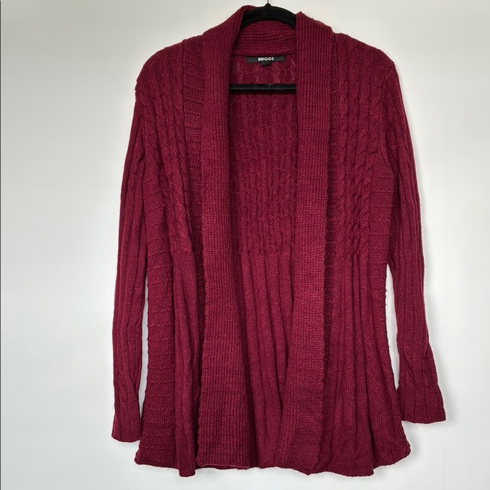 Women's Red Cable Knit Sweater by Briggs Size Small
